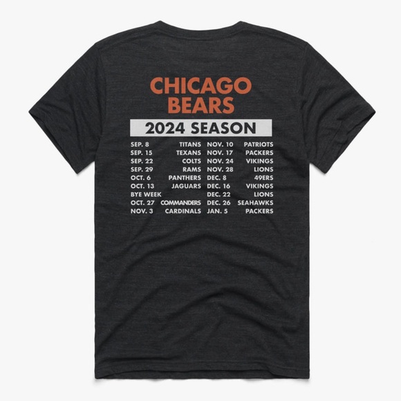 NWT HOMAGE Chicago Bears Schedule 2024 Shirt unisex XS - Picture 2 of 4